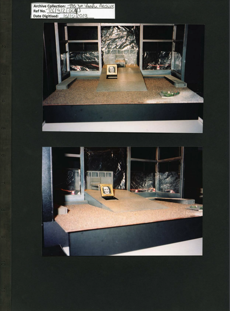 Colour photographs of the set model-box designed by Joe Vaněk