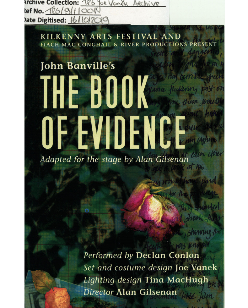 Leaflet of The Book of Evidence by John Banville, adapated and directed by Alan Gilsenan
