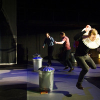 Colour photograph from rehearsal of The Rehearsal - Playing the Dane by Pan Pan Theatre Company