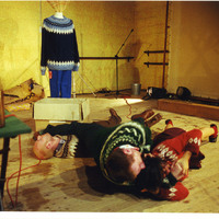 Colour photograph of a performance of Standoffish by Pan Pan Theatre Company
