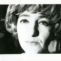 Black-and-white close-up photograph of Patrizia Barbaggallo in Peepshow by Pan Pan Theatre Company