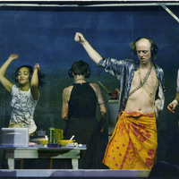 Colour printed postcard for Oedipus Loves You by Pan Pan Theatre at FFT Juta, Dusseldorf, Germany