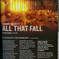 Colour printed programme for the Sydney Festival, Australia, listing All That Fall by the Pan Pan Theatre company