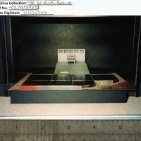 Colour photographs of the set model-box designed by Joe Vaněk