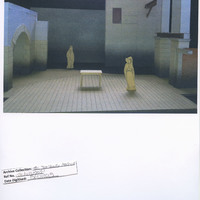 Print-out colour images of the set model-box for 'Dubliners' designed by Joe Vaněk