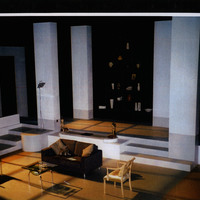 Colour images of stage design work by Joe Vaněk and submitted to the PQ (Prague Quadrenniel), works include The Goat by Edward Albee