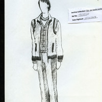 Photocopy of character outfits and costume designs by Vaněk