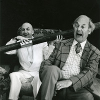 Black-and-white photograph of Charles Kelly and Harry Towb in Mr Staines by Pan Pan Theatre Company