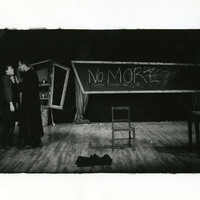 Black-and-white photograph of two actors in Martin Assassin of his Wife by Pan Pan Theatre Company