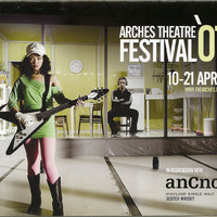 Colour printed programme of UK Arches Theatre Festival listing Pan Pan Theatre Company's Oedipus Loves You