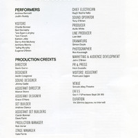 Colour printed programme excerpt of Everyone is King Lear in his Own Home by Pan Pan Theatre Company, presenetd at the Dublin Theatre Festival