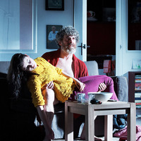 Colour photograph of Andrew Bennett and Judith Roddy in Everyone is King Lear in His Own Home by Pan Pan Theatre Company. Photo by Ros Kavanagh.