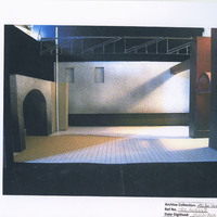 Print-out colour images of the set model-box for 'Dubliners' designed by Joe Vaněk